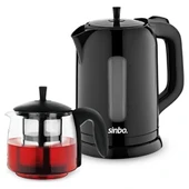 ELEKTRİKLİ CAM DEMLİKLİ PLASTİK ÇAYCI SETİ 1600W 1.7LT - 0.7LT STM-5840 (5314) - 1