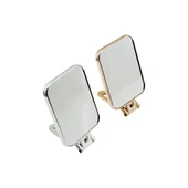 DİKDÖRTGEN   15X11.5CM  MAKYAJ AYNASI  ÇİFT TARAFLI   BRONZ - GÜMÜŞ PLS.ÇERÇEVE   KATLANIR AYAKLI (5314) - 1