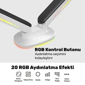 NPO STD54024HLW Elysium 27"-35" Amortisörlü RGB Profesyonel Gaming VESA Çift Kol Monitör Tutucu thumbnail 4