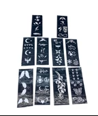 MİX DESEN 8X20CM TÜP KINA DESEN ÇIKARTMA ŞABLONU 10 PARÇA (5314) - 1