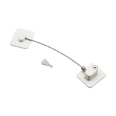 BEYAZ PLAKA   HALATLI  EMNİYET KİLİT  5X6CM YAPIŞKANLI MONTAJ=2PCS PLAKA   HALAT=18.8CM (5314) - 1