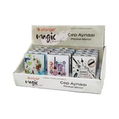 SULU SiMLİ KAPAKLI DİKDÖRTGEN CEP MAKYAJ AYNASI (5314) - 1