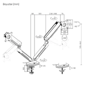 NPO STD54024HLW Elysium 27"-35" Amortisörlü RGB Profesyonel Gaming VESA Çift Kol Monitör Tutucu thumbnail 7