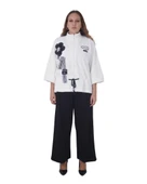 Büyük Beden Çiçek Motifli Oversize Kışlık Pamuklu İkili Alt Üst Kadın Takım thumbnail 1