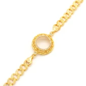 Yarım Altın Çerçeve Bileklik Çelik Altın Kaplama İşlemeli Figaro Model BLK-1093 thumbnail 3