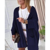 Lucky Life Oversize Kalıp Cepli Salaş Triko Hırka Laci thumbnail 3