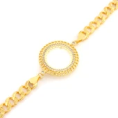 Yarım Altın Çerçeve Bileklik Çelik Altın Kaplama Fİgaro Model BLK-1105 thumbnail 3