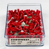 Eurowest 0,50-1,50mm İzoleli Erkek Faston Tip Kablo Ucu ( 1 Kutu 200 Adet ) thumbnail 1