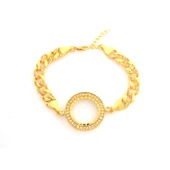 Yarım Altın Çerçeve Bileklik Çelik Altın Kaplama Figaro Model BLK-1068 thumbnail 1