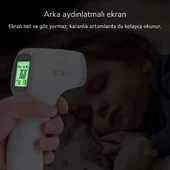ShopyTech Temassız Kızılötesi Ateş Ölçer 1 Saniyede Ölçüm 3 Renkli Ateş Uyarısı Oda/Nesne Modu C/F 32 Hafıza  CE thumbnail 8