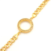 Yarım Altın Çerçeve Bileklik Çelik Altın Kaplama Figaro Model BLK-1068 thumbnail 3