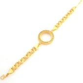 Yarım Altın Çerçeve Bileklik Çelik Altın Kaplama Figaro Model BLK-1068 thumbnail 4