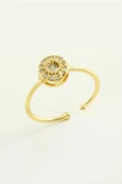 Yuvarlak Zirkon Taşlı Yüzük - 1