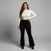 IŞŞIL 715-Büyük Beden İspanyol Paça Esnek Kot Pantolon - 5