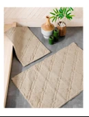 Schafer Home Floss Pamuk 2 li Banyo Paspası-Bej thumbnail 1