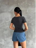 Önü taşlı antrasit bluz s3512 thumbnail 2