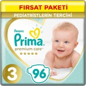 Çocuk Prima Premium Care Bebek Bezi Fırsat Paketi 3 Beden 96 Adet thumbnail 1