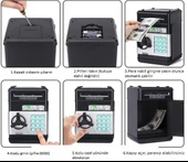 Elektronik Şifreli Kasa Kağıt Para Alan ATM Kumbara - 2