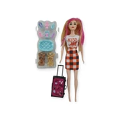 Puppy Bella 30 cm Bebek ve Köpek Bakım Seti - Turuncu Elbise thumbnail 2