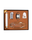 AlsepeteAvm Çakmak Kesici Tüp Küllük Sehpa Beşli Gümüş Puro Seti CST0264 thumbnail 1