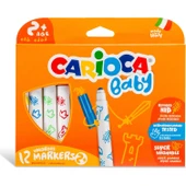 Carioca Jumbo Bebek Süper Yıkanabilir Keçeli Boya Kalemi 12Li thumbnail 5