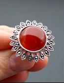 925 Ayar Gümüş Kadın Akik Taşı Yüzük sy00080 thumbnail 6