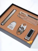 AlsepeteAvm Çakmak Kesici Tüp Küllük Sehpa Beşli Gümüş Puro Seti CST0268 thumbnail 3