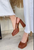 Mety Taba Cilt Topuklu Ayakkabı thumbnail 1
