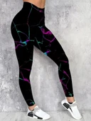 MDB Kadın Yüksek Bel Renk Detaylı Dalgıç Tayt thumbnail 3