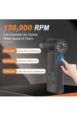 Turbo Jet 130000RPM Şarjlı Turbo Jet Şiddetli Fan Güçlü Hava Üfleyici Araç Süpürgesi 4000 Mah 52M/Sec thumbnail 3
