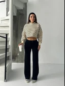 Fit comfort siyah salaş pantolon thumbnail 2