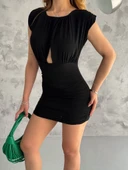 Pencereli mini mikro elbise s3843 thumbnail 3