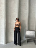 Pileli keten pantolon thumbnail 2