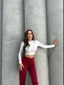 Önü cumalı ithal krep pantolon thumbnail 3