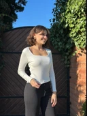 Çerçeve yaka kaşkorse bluz beyaz thumbnail 4