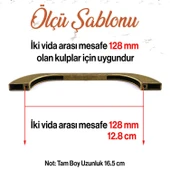 Mobilya Mutfak Dolabı Dolap Kulpu Kulbu Kulpları 128 mm - 12.8 cm Eskitme Antik Sarı Metal thumbnail 2