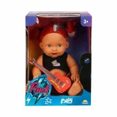 Punkçı Bebek Figürü 25 cm - Kırmızı Saçlı thumbnail 2