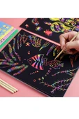 Sihirli Gökkuşağı Kazıma Kağıdı A4 10 Yaprak 1 Paket 20x30 cm Siyah Sihirli Kağıt Rainbow Paper thumbnail 3