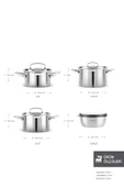 Burgaz 8 Parça Katlanabilir Kulplu ve Süzgeç Kapaklı Çelik Tencere Seti thumbnail 2