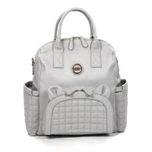 M&Y Kitty Deri Anne Bebek Bakım Sırt Çantası 7271 Gri thumbnail 3