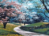 Pembe Yol Adlı İran Tebriz Halı Tablo 123x75cm - Duvar Halı Kilim Tablo thumbnail 3