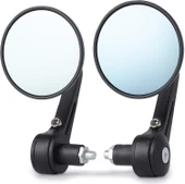 Modifiye Gidon Bağlantılı Oval Ayna Tk Siyah Cafe Racer thumbnail 6