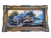 Hobbit Evi Adlı İran Tebriz Halı Tablo 123x75cm - Duvar Halı Kilim Tablo thumbnail 1