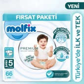 Molfix Premium Bebek Bezi Ultra Fırsat Paketi 5 Beden 11-18 Kg 66 Adet thumbnail 1