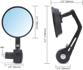 Modifiye Gidon Bağlantılı Oval Ayna Tk Siyah Cafe Racer thumbnail 3