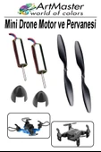 Mini Drone Motor Ve Pervanesi 2 Adet Dc Motor Yüksek Hızlı Çekirdeksiz Pervane Kanatı Helikopter Uçak Drone Deney Okul thumbnail 1