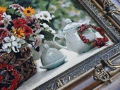 Bahar Çiçekleri Adlı İran Tebriz Halı Tablo 95x75cm - Duvar Halı Kilim Tablo thumbnail 4