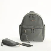 M&Y Diamond Anne Bebek Bakım Sırt Çantası 7345 Gri thumbnail 5