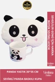 Özel Tasarım Sevgililer Doğum Günü Manita Sevgili Baskılı Kupa Bardak Hediyeli Peluş Panda Yastık thumbnail 1