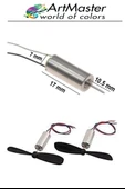 Mini Drone Motor Ve Pervanesi 2 Adet Dc Motor Yüksek Hızlı Çekirdeksiz Pervane Kanatı Helikopter Uçak Drone Deney Okul thumbnail 4
